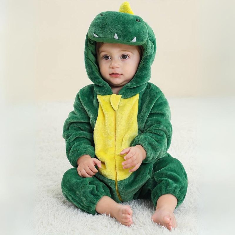 Tuta per bambini piccoli a tema animale in morbido cotone ipoallergenico con pile