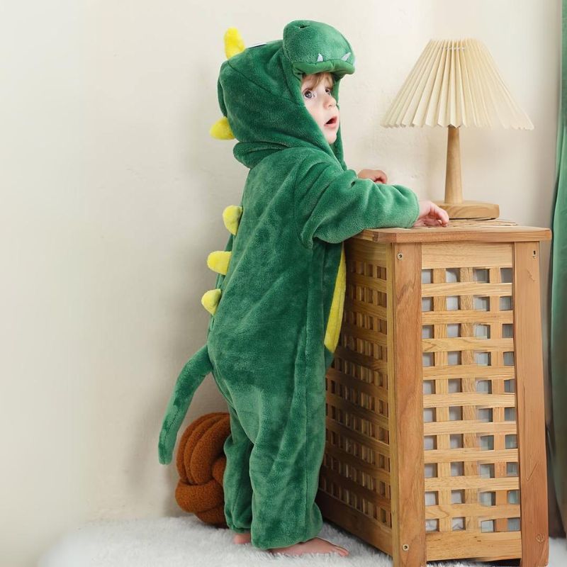 Tuta per bambini piccoli a tema animale in morbido cotone ipoallergenico con pile