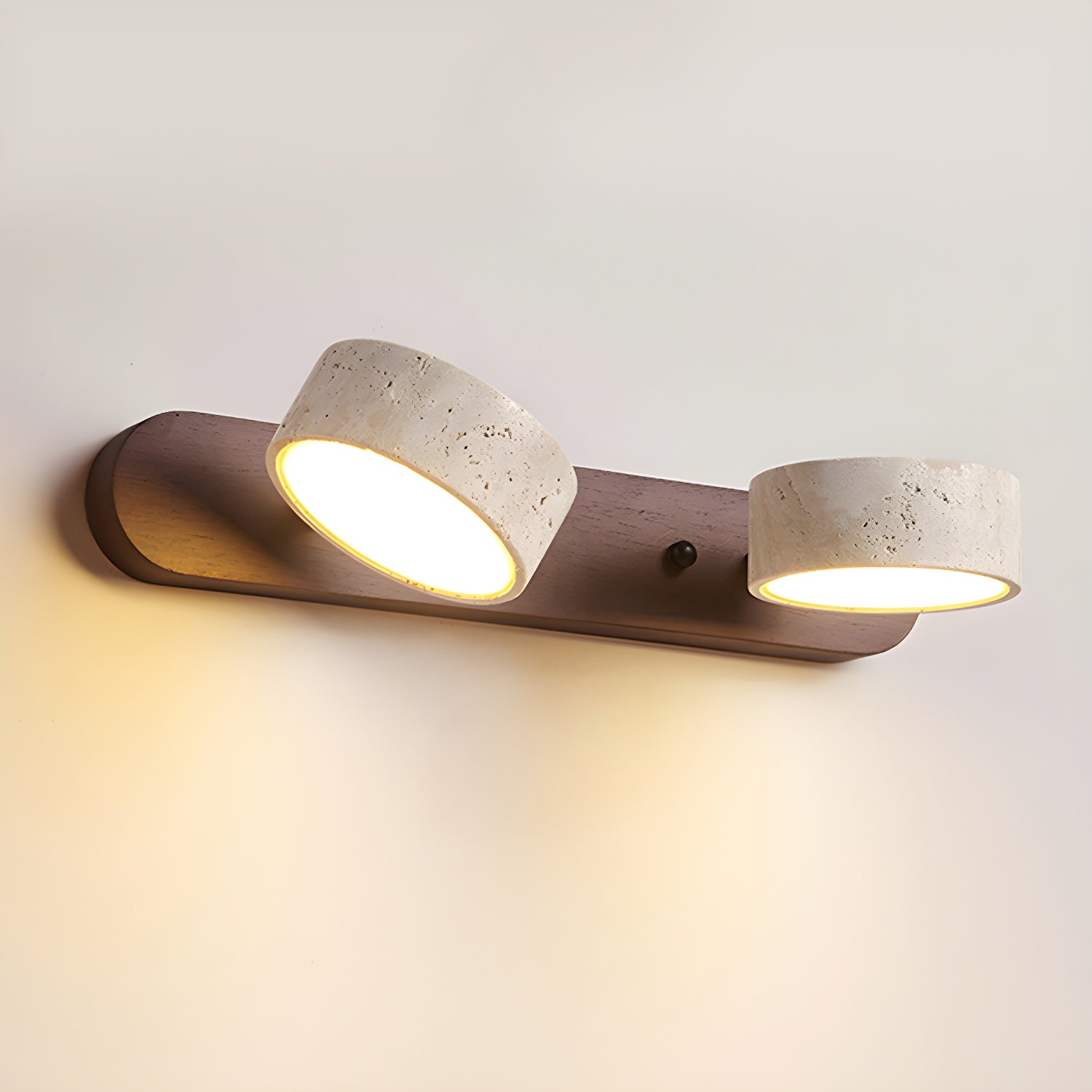 Modern Travertine Round LED Wall Sconce 1-Light