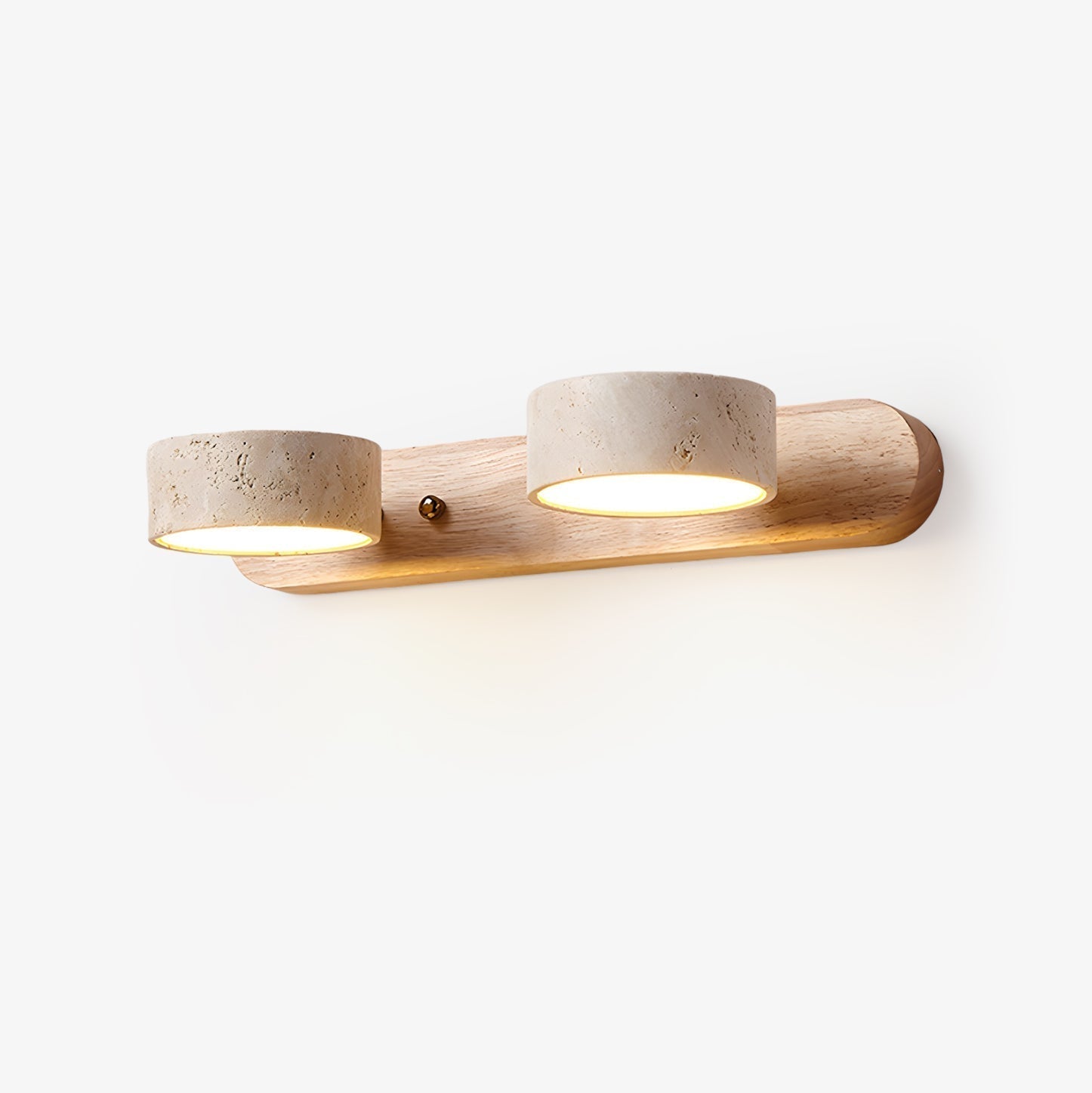 Modern Travertine Round LED Wall Sconce 1-Light