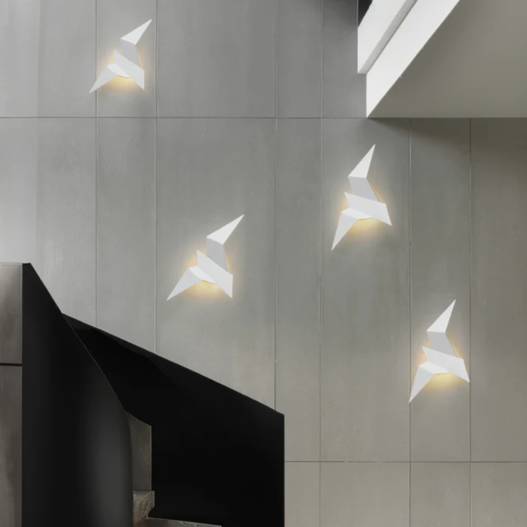 Unique Origami Wall Lamp - Stylish Indoor Wall Lights for Living Room and Bedroom Decor, Warm LED Lighting, Metal Design
