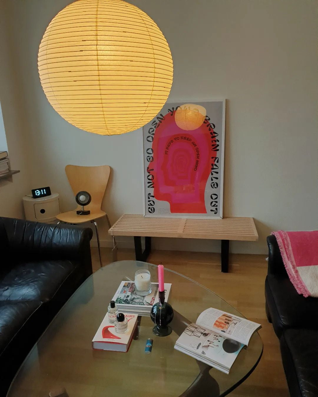 Japanese Washi Paper Globe Pendant Light 1-Light