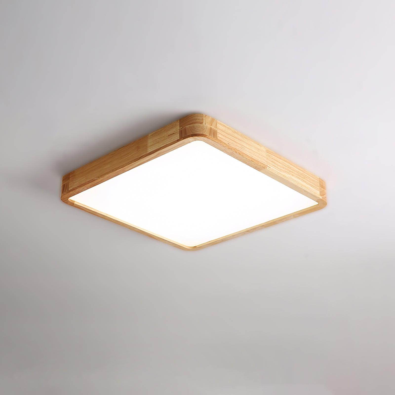 Modern Nordic Round Wooden LED Flush Mount Ceiling 1-Light