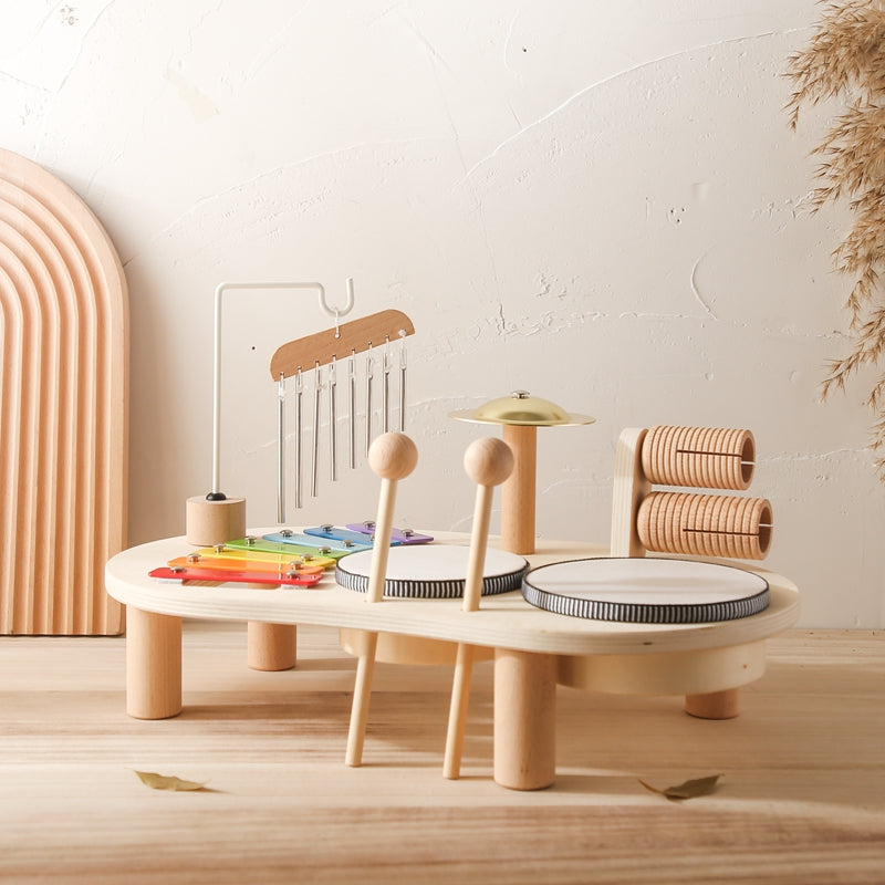 Tavolo Musicale Educativo | Set di Attività in Legno con Strumenti Versatili