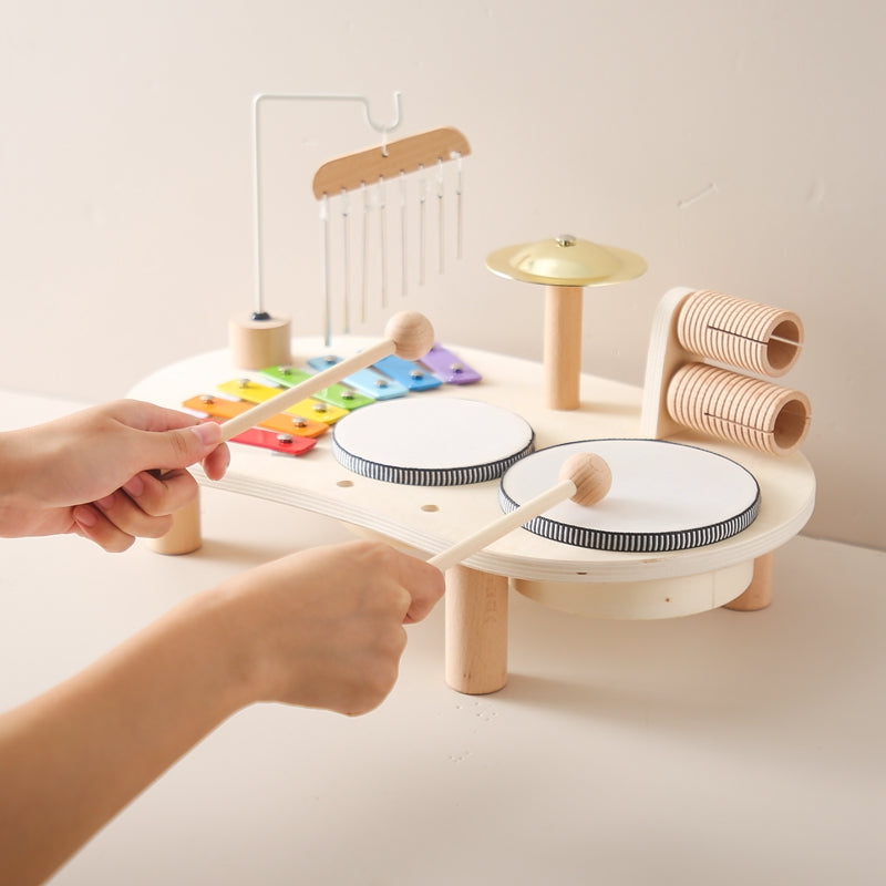 Tavolo Musicale Educativo | Set di Attività in Legno con Strumenti Versatili