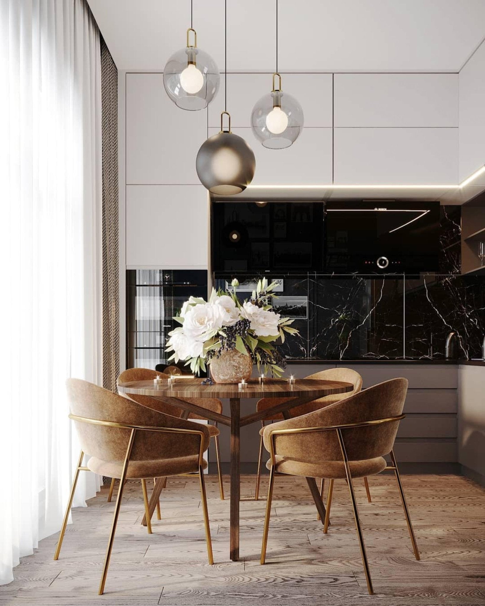 Modern Cylinder Glass Brass Pendant Light 1-Light