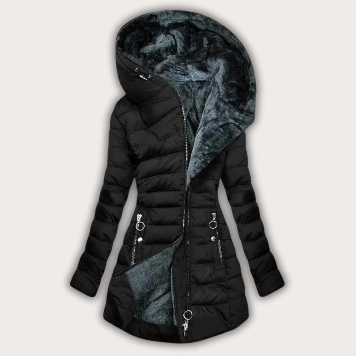 Puili | Asymmetrical Hooded Puffer Coat