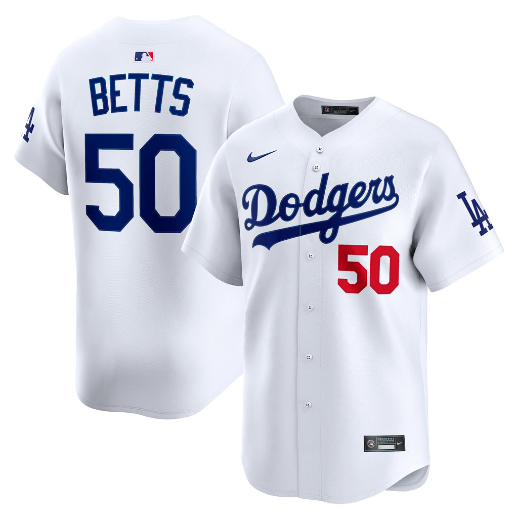 Maglia Nike Home Limitata Mookie Betts MLB Los Angeles Dodgers - Bianca