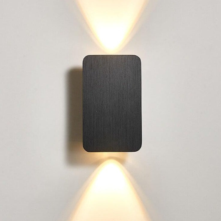 Applique da parete nordica minimalista in vetro rettangolare LED 2 luci