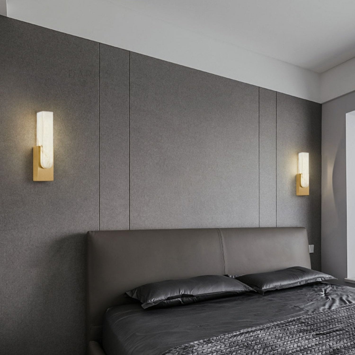 Applique da parete moderna in ottone effetto alabastro LED 1 luce