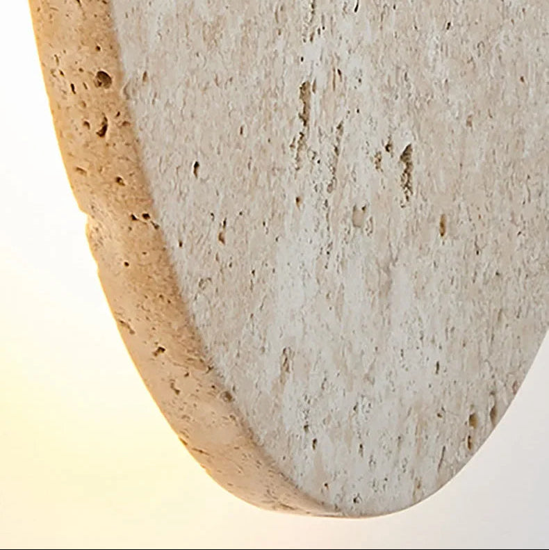 Minimalist Travertine Round Wall Sconce LED 1-light