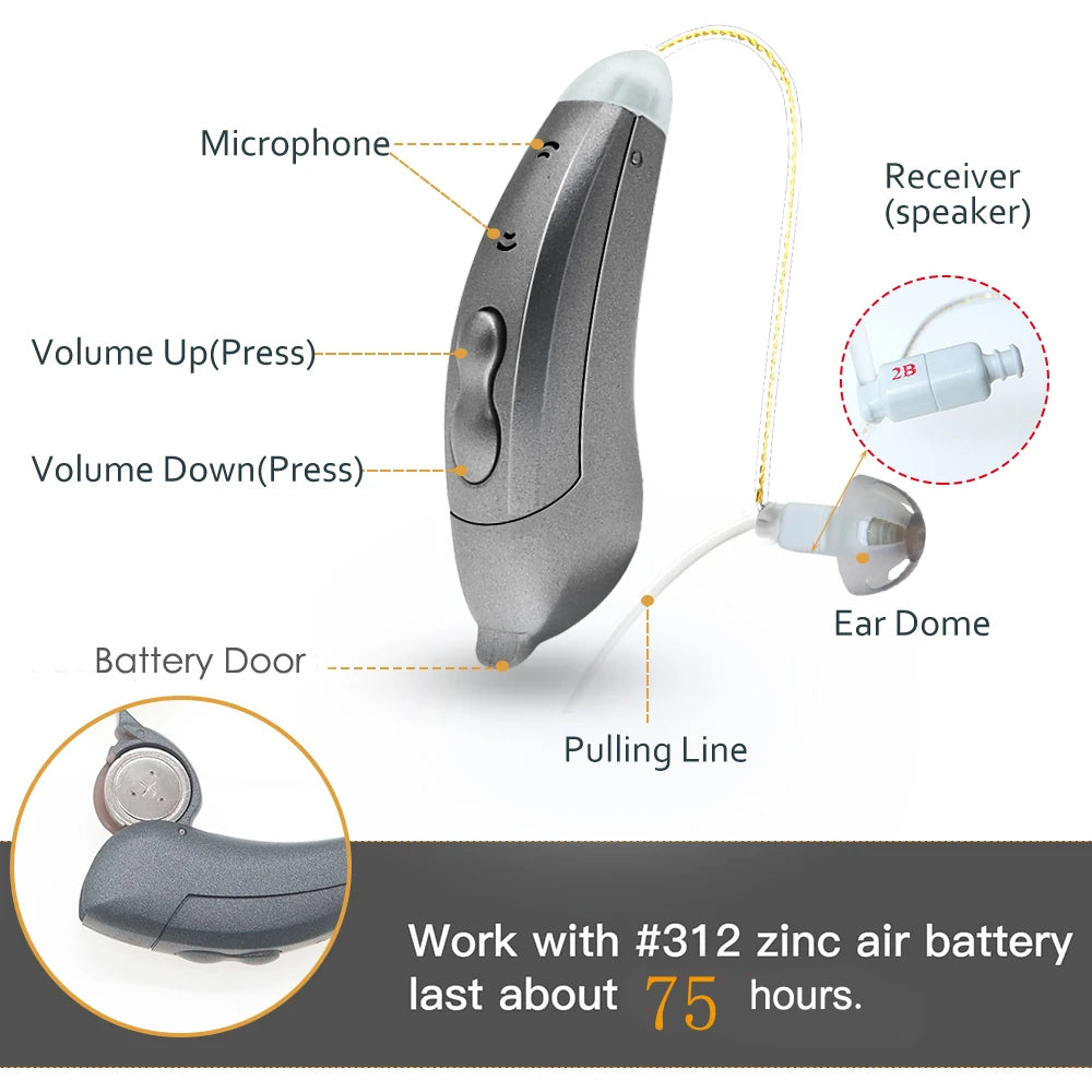 Auraluxe Invisible BTE Hearing Aids With App Control
