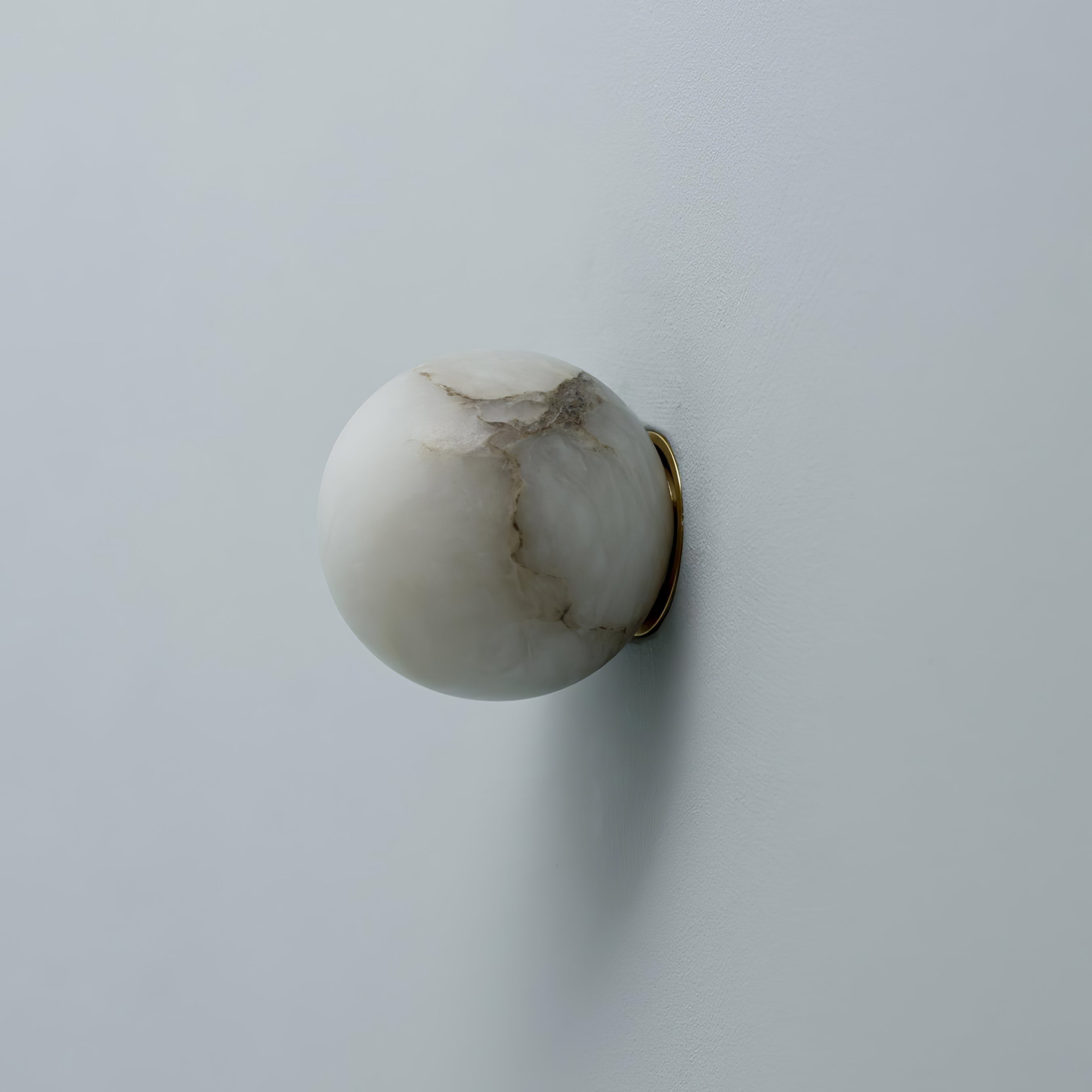 Applique da parete Japandi a sfera in marmo LED 1 luce
