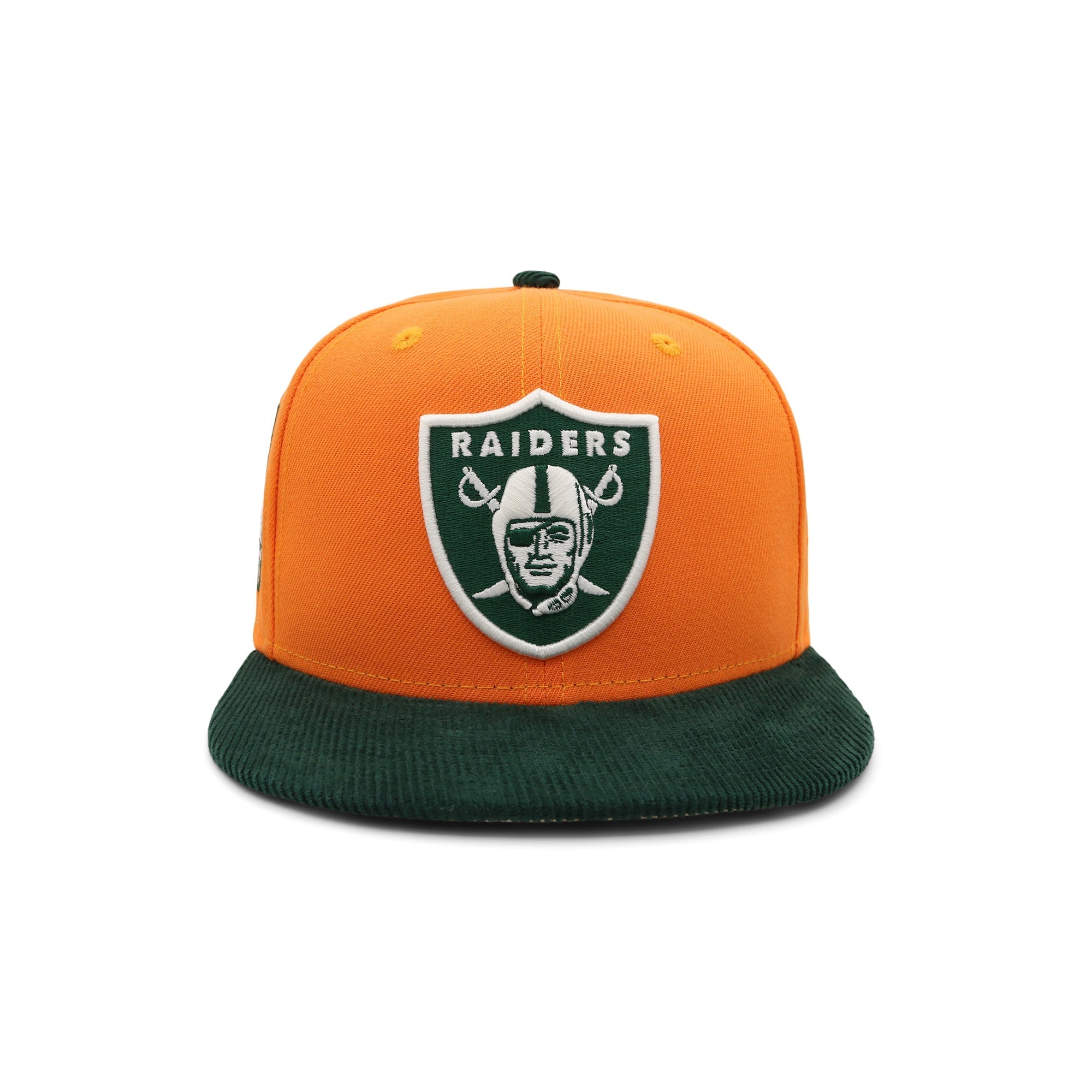 Cappello Fitted 59FIFTY in Velluto a Coste Arancione Forest Las Vegas Raiders