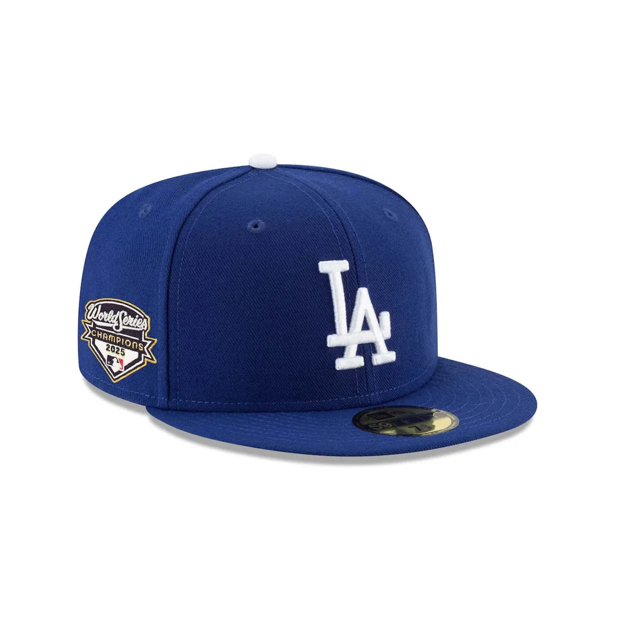 Cappello Blue 59FIFTY con toppa laterale Campioni World Series 2025 Los Angeles Dodgers