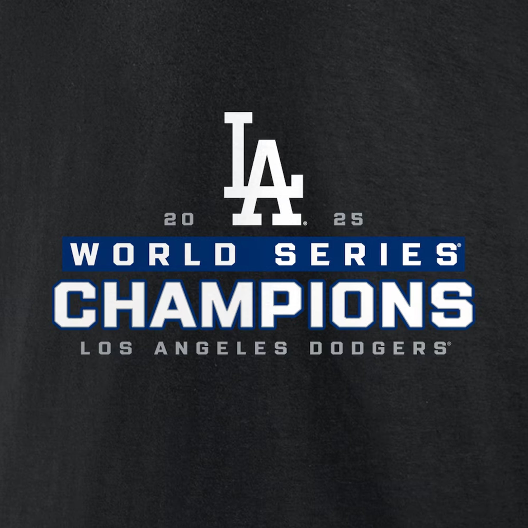 Los Angeles Dodgers 2025 World Series Champions Signature Roster Black T-Shirt