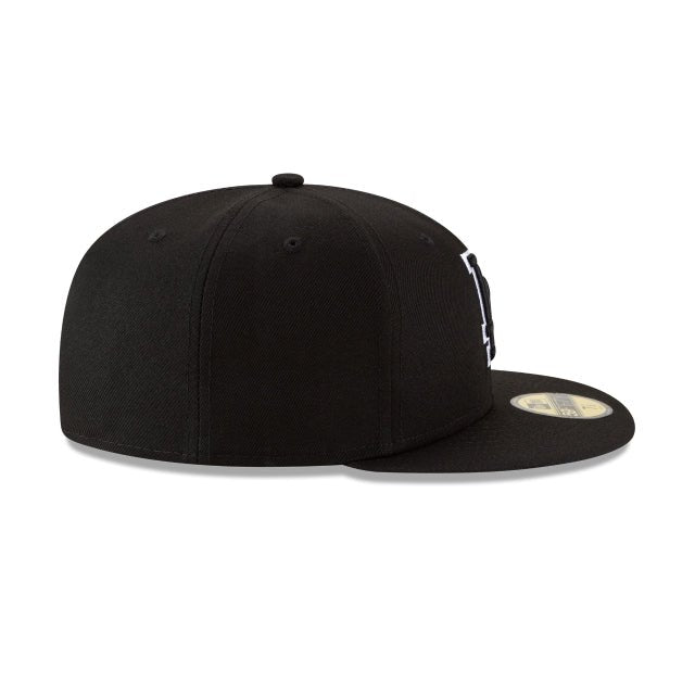 Los Angeles Dodgers Authentic Collection White Outline Black 59FIFTY Fitted Hat