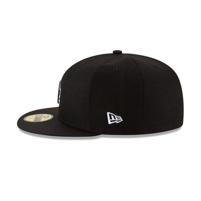 Los Angeles Dodgers Authentic Collection White Outline Black 59FIFTY Fitted Hat
