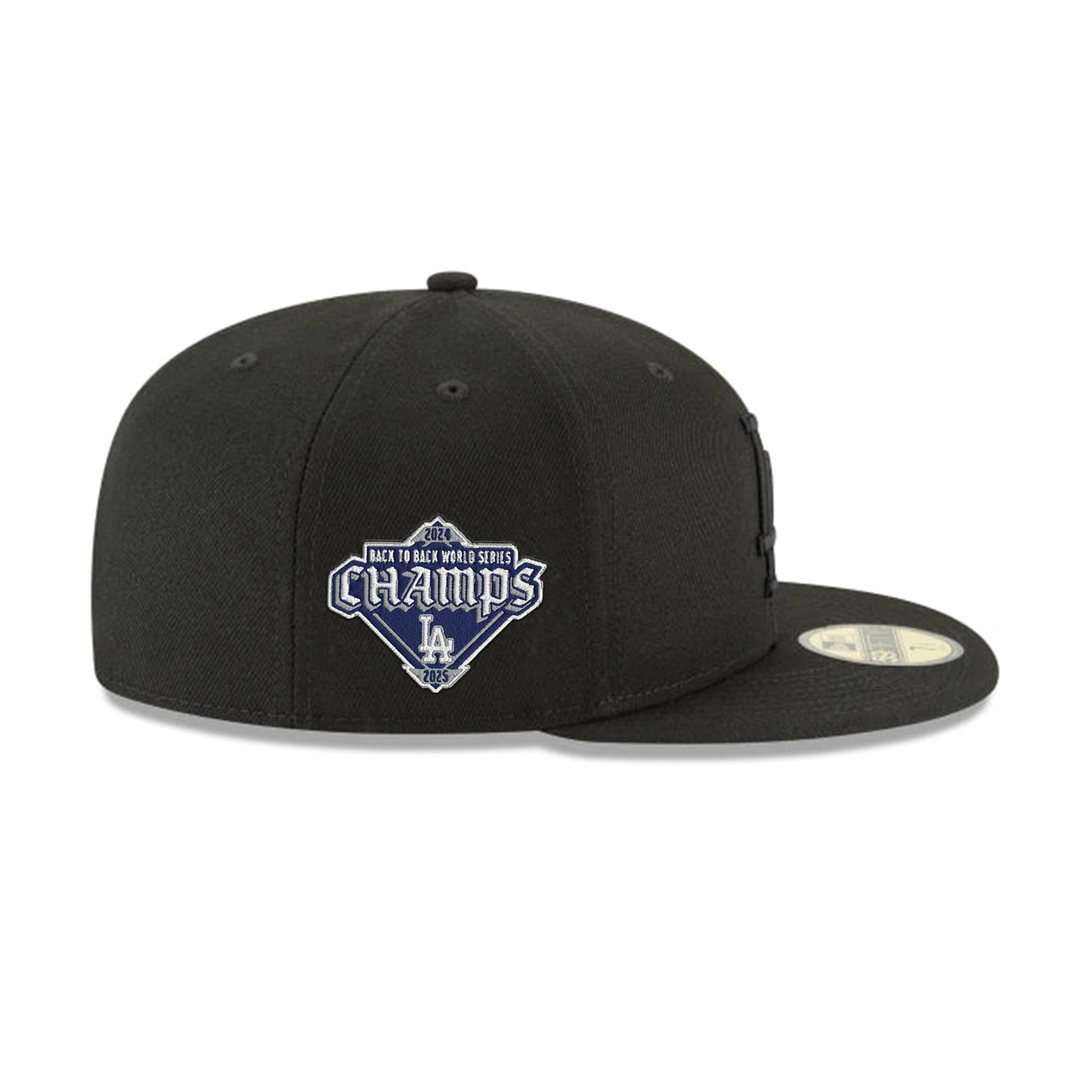 Los Angeles Dodgers Blackout Back-to-Back Champions Patch New Era 59FIFTY