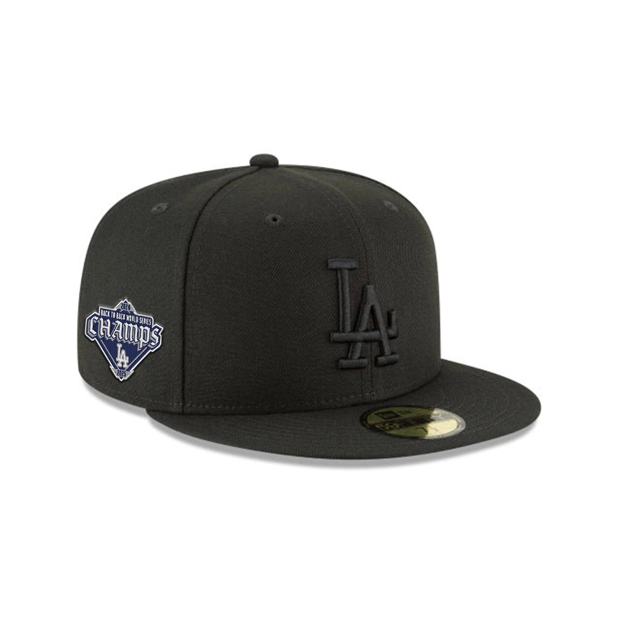 Los Angeles Dodgers Blackout Back-to-Back Champions Patch New Era 59FIFTY