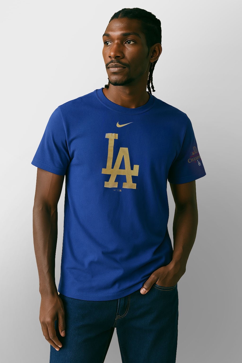 T-shirt Nike Oro e Royal Campioni World Series 2024 Los Angeles Dodgers
