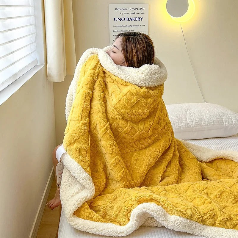Coperta spessa in lana d'agnello per l'inverno