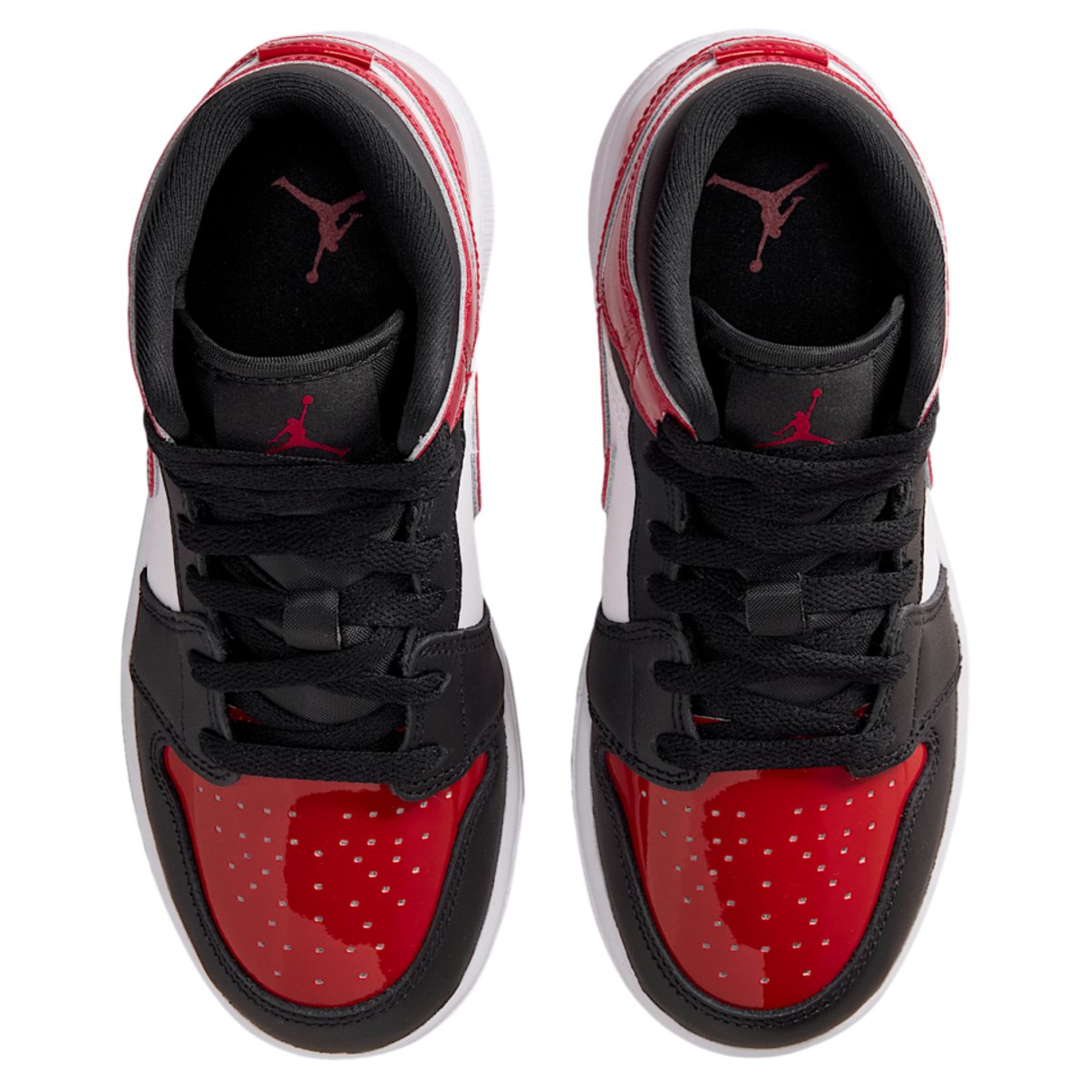 Jordan 1 Mid Patent Bred Toe (GS)