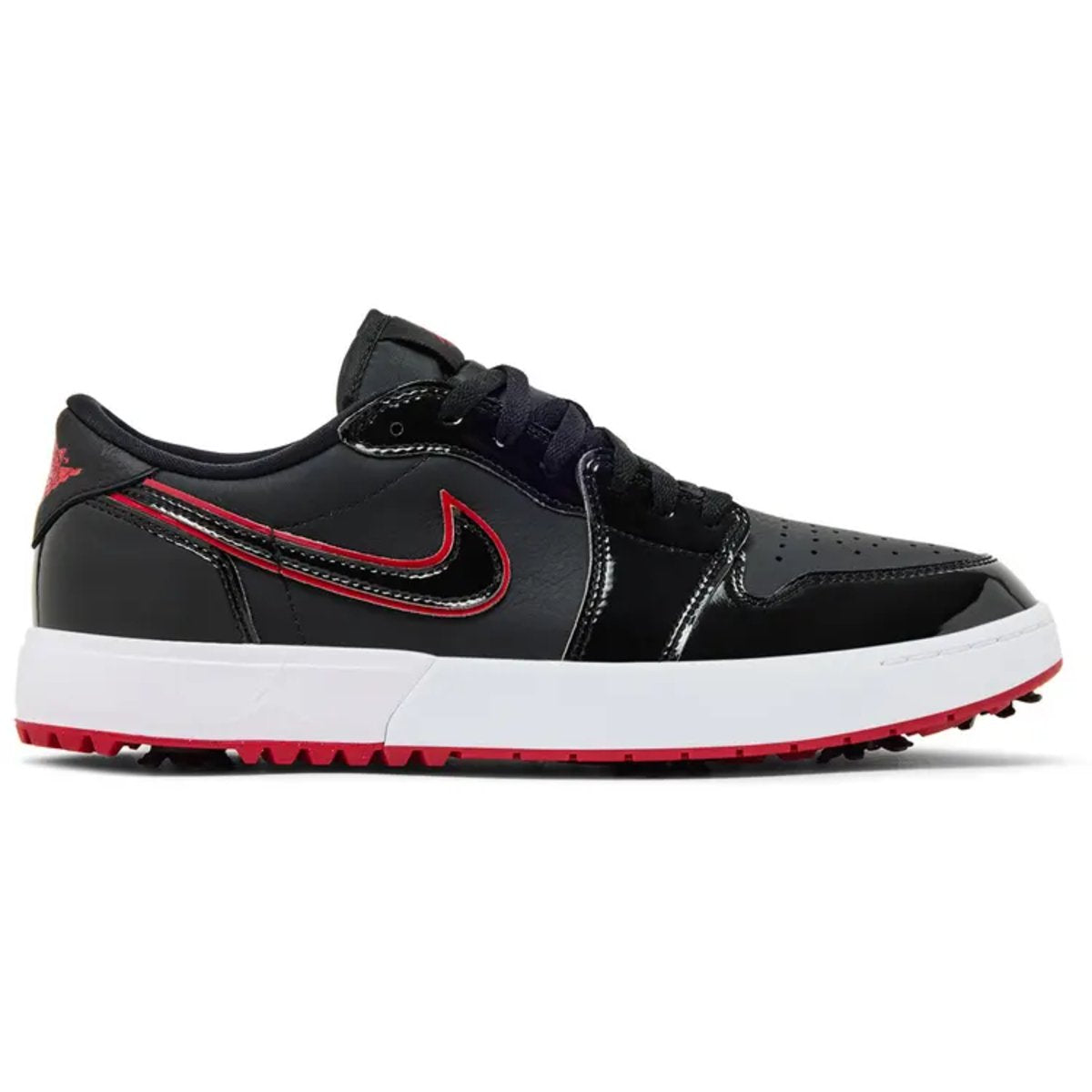 Jordan 1 Low Golf Spiked Bred Black Patent