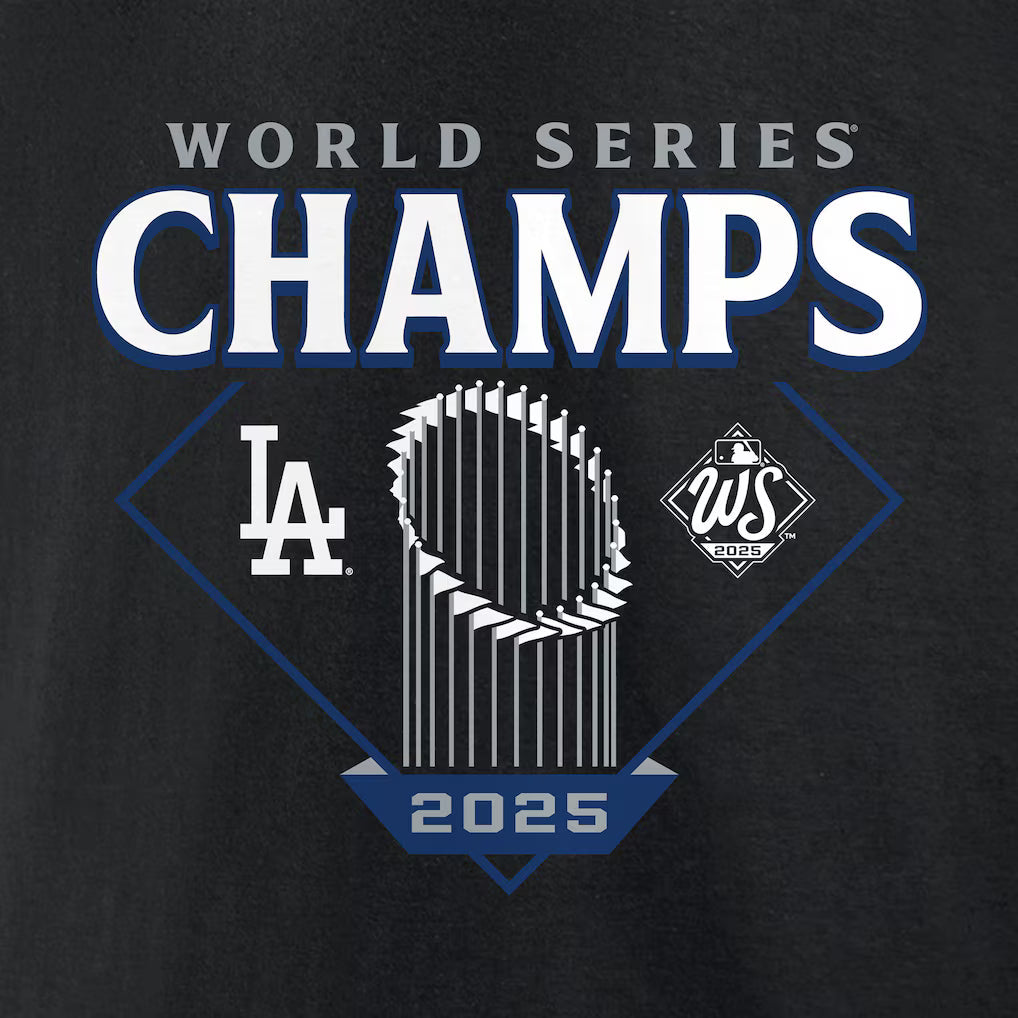 Felpa con Cappuccio Nera Campioni World Series 2025 Los Angeles Dodgers