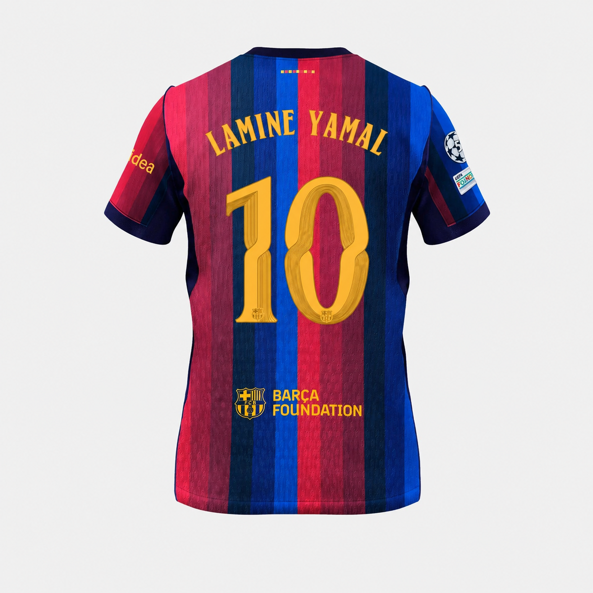 Camiseta de local del Barcelona 26/27 — Lamine Yamal 10 — Parche de campeón