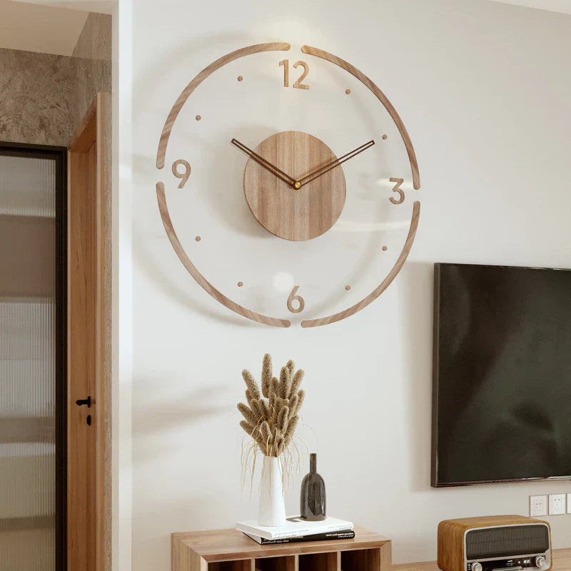 Orologio da parete minimalista in legno stile nordico ecologico
