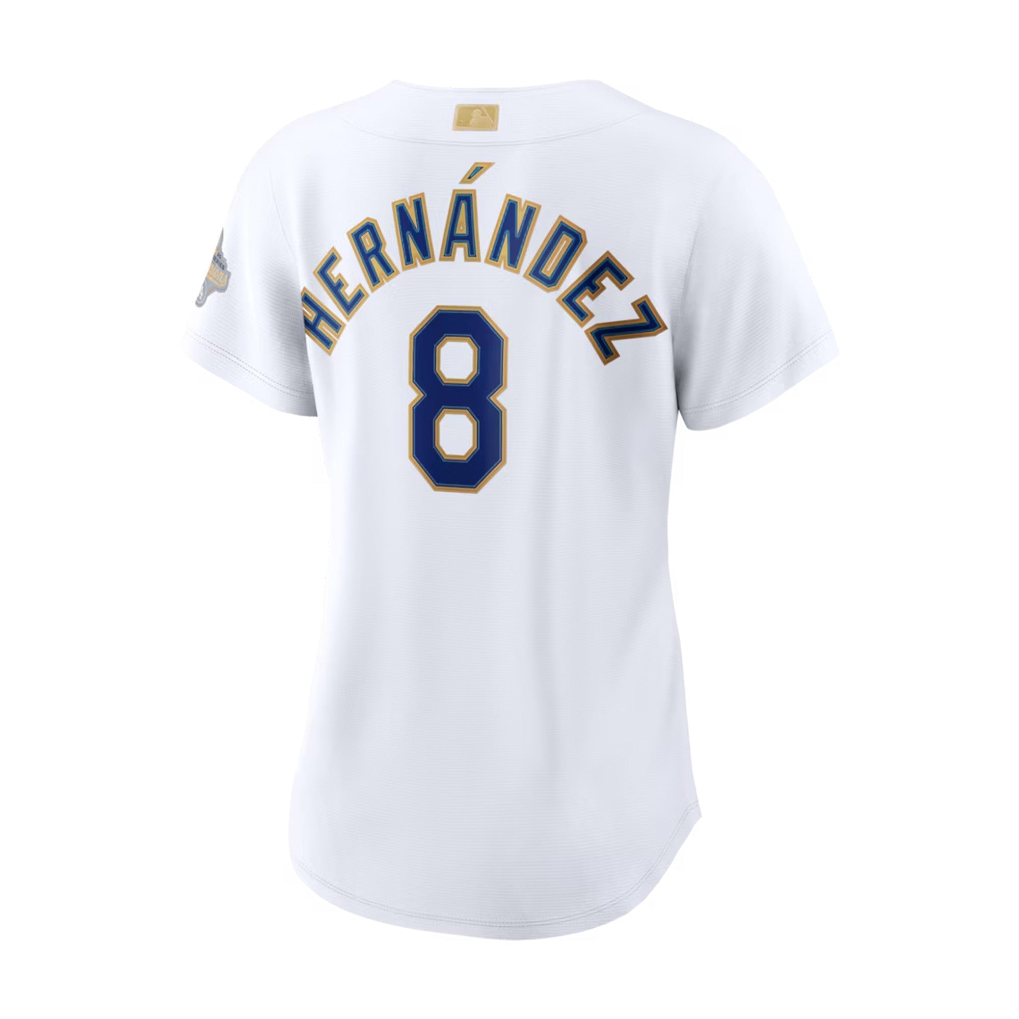 Women's Los Angeles Dodgers Enrique Hernández 2026 Gold Collection White Stadium Jersey