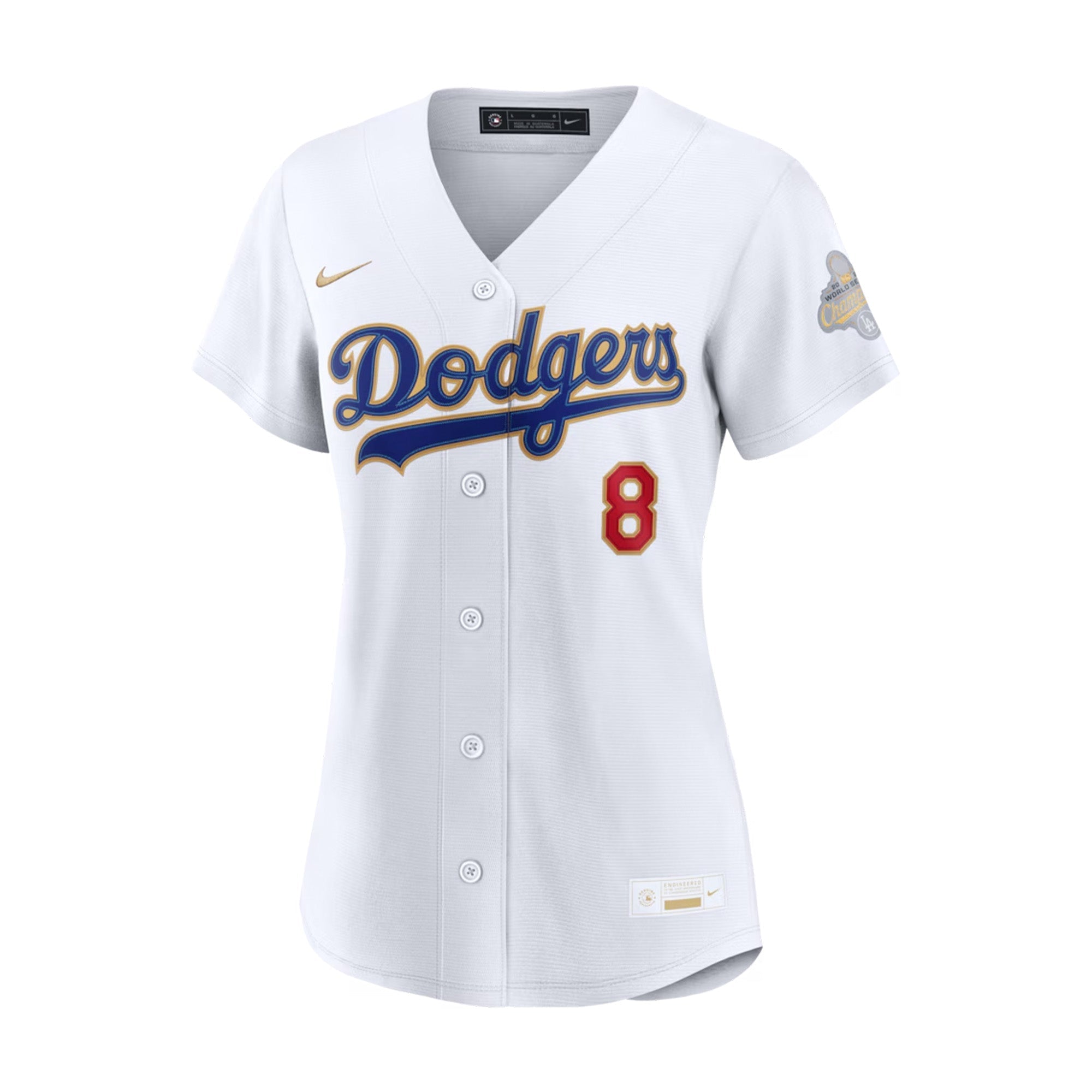 Women's Los Angeles Dodgers Enrique Hernández 2026 Gold Collection White Stadium Jersey