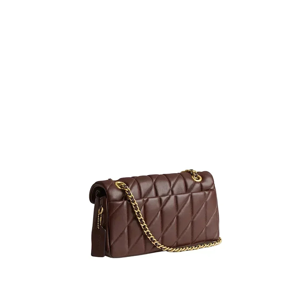 Tabby Shoulder Bag 26 With Pillow Quilting- Brass/Chalk