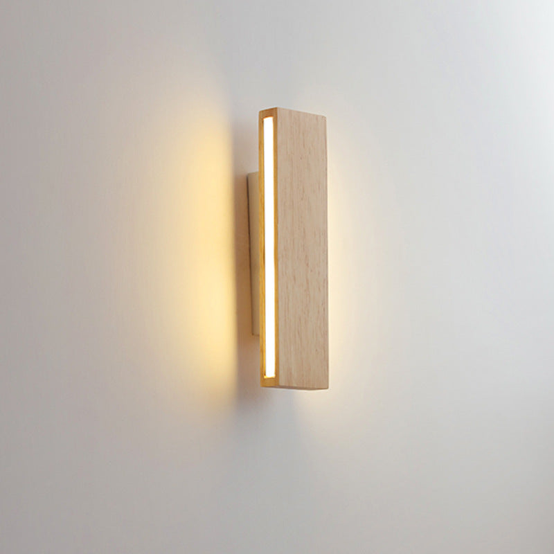 Applique da parete rettangolare in legno giapponese con LED