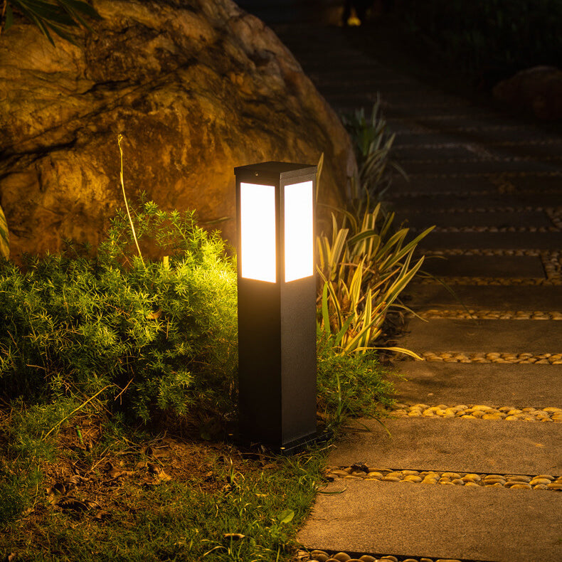 Lampada da percorso esterna solare moderna quadrata con LED 1 luce