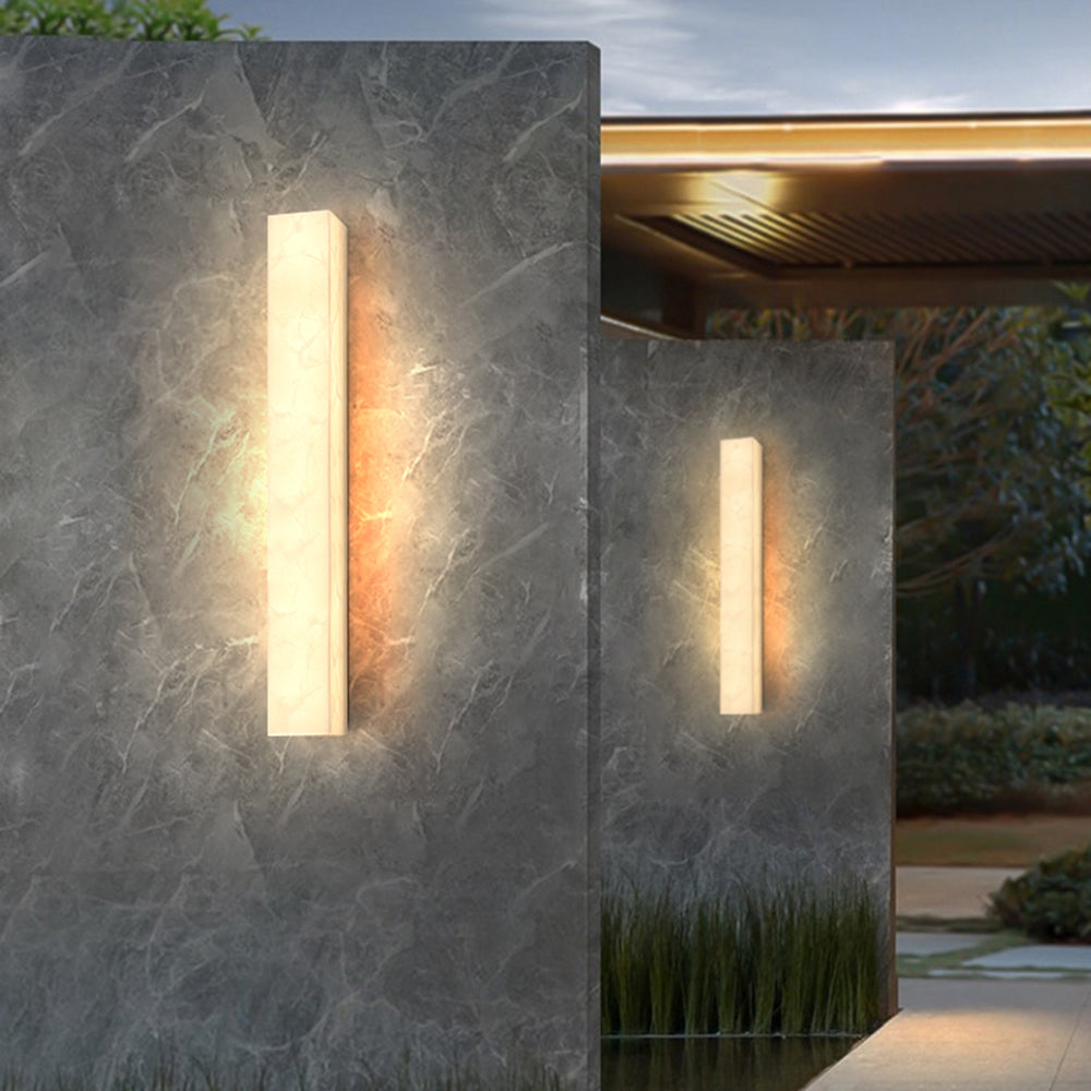 Lampada da parete moderna cilindrica in pietra di travertino per esterni LED 1 luce