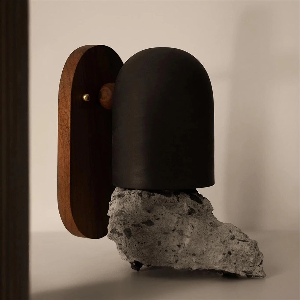 Nordic Zen Walnut Metal Wall Sconce LED 1-Light