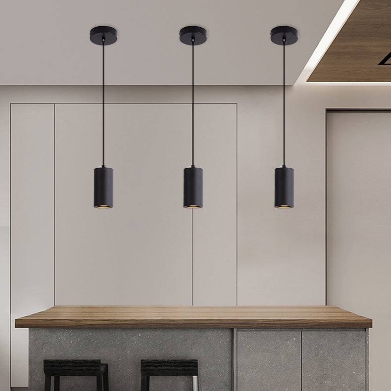 Lampada a sospensione colonna in ferro minimalista nordica 1 luce