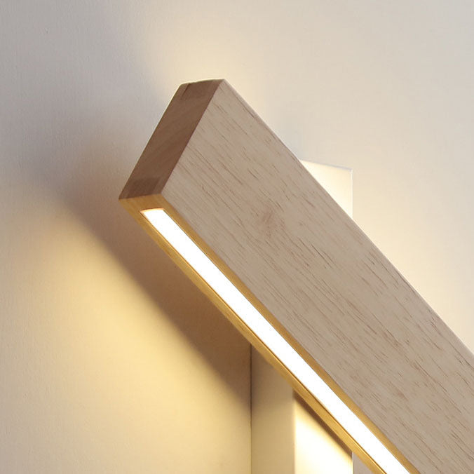 Applique da parete rettangolare in legno giapponese con LED