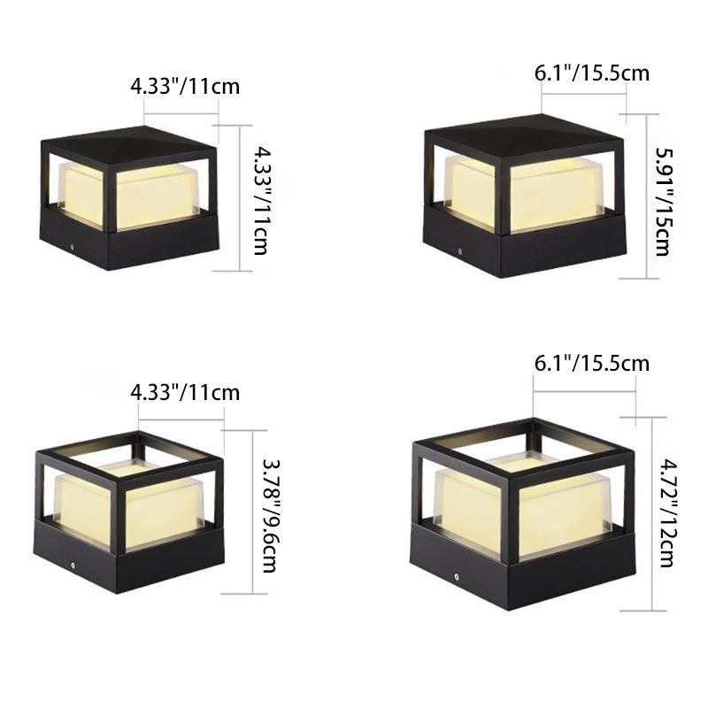 Lampada da esterno moderna quadrata impermeabile con LED per paesaggio