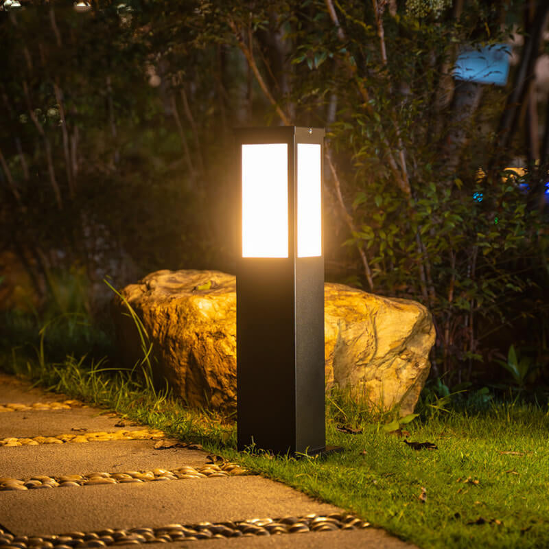 Lampada da percorso esterna solare moderna quadrata con LED 1 luce