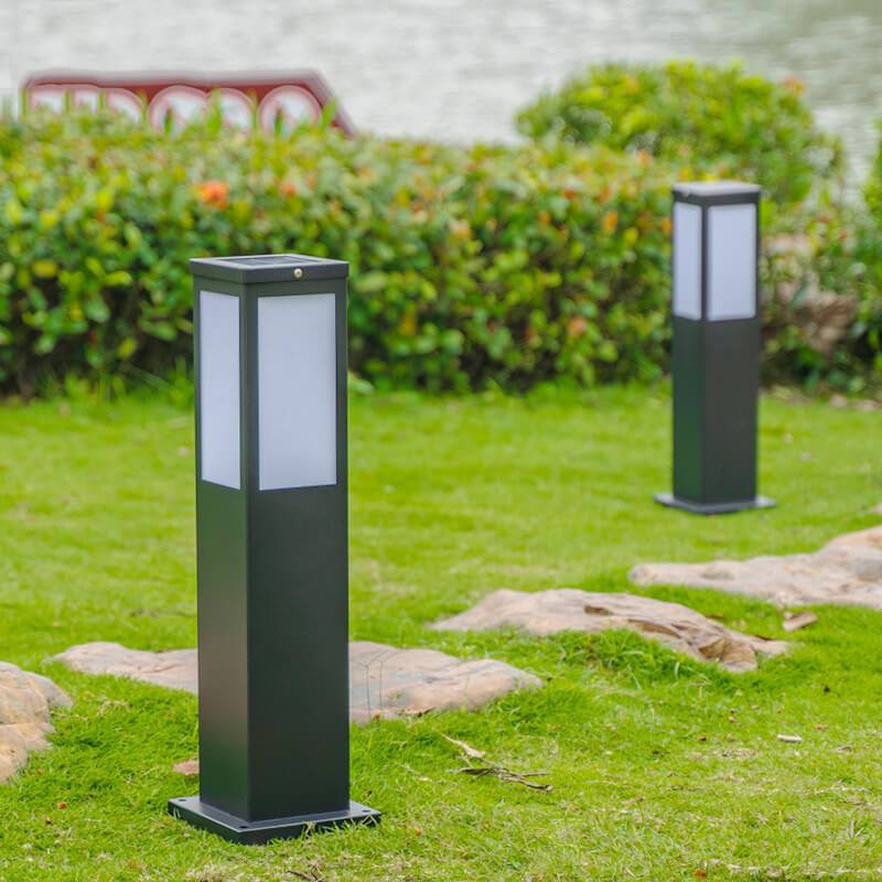 Lampada da percorso esterna solare moderna quadrata con LED 1 luce