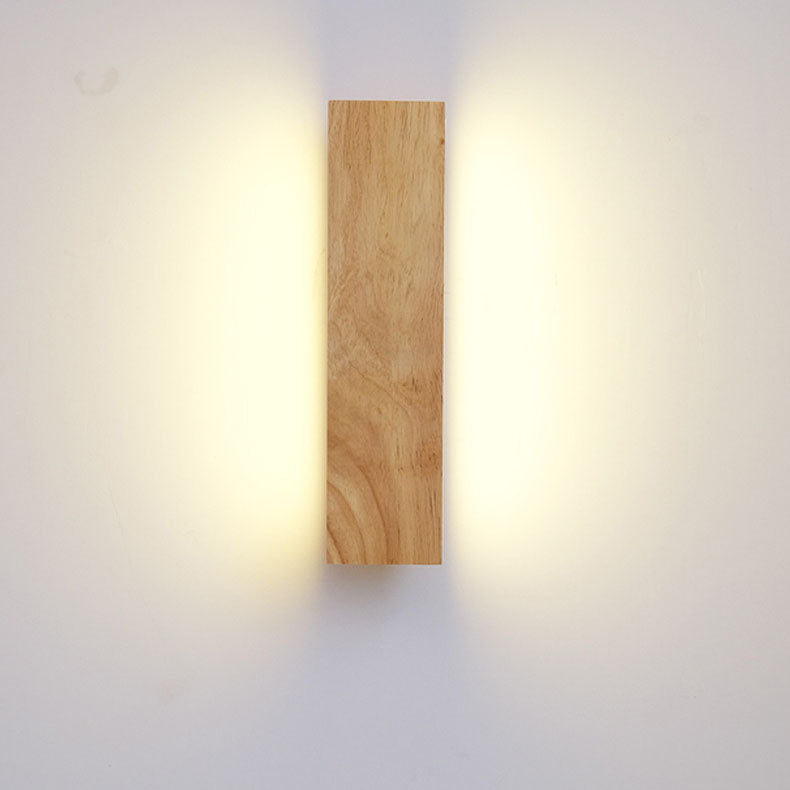 Applique da parete rettangolare in legno giapponese con LED