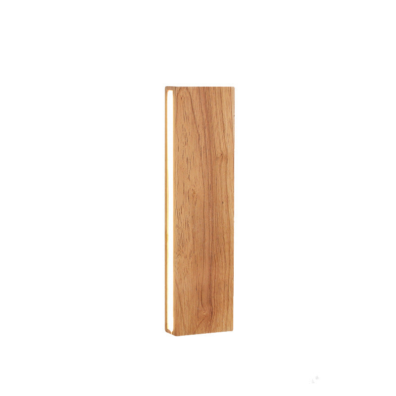 Applique da parete rettangolare in legno giapponese con LED