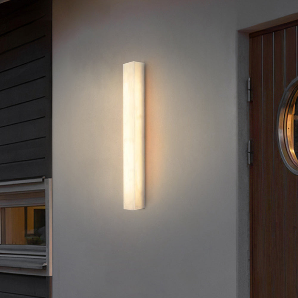 Lampada da parete moderna cilindrica in pietra di travertino per esterni LED 1 luce
