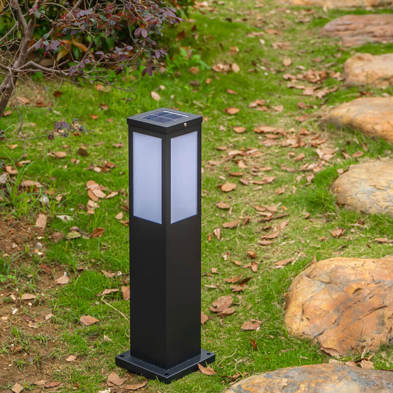 Lampada da percorso esterna solare moderna quadrata con LED 1 luce