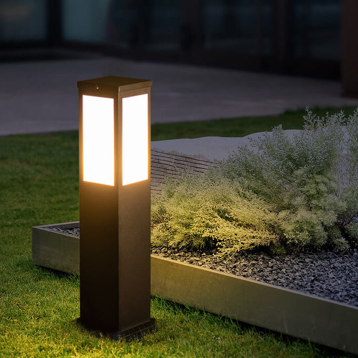 Lampada da percorso esterna solare moderna quadrata con LED 1 luce