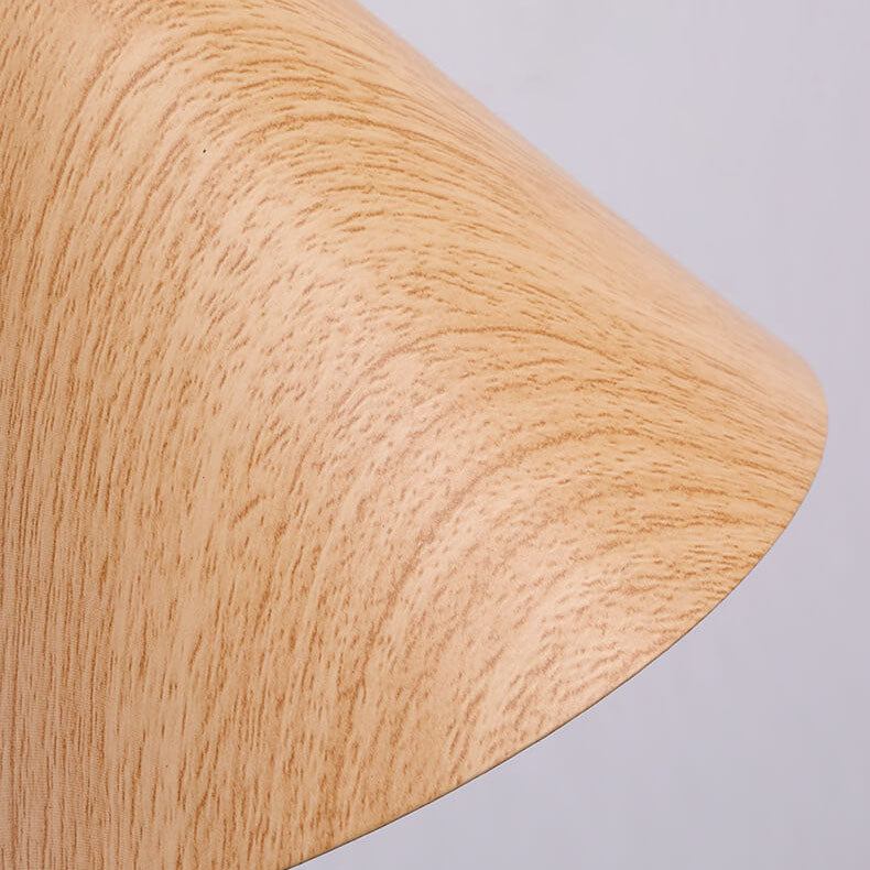 Applique da parete nordica a cono in legno con braccio oscillante a 1 luce