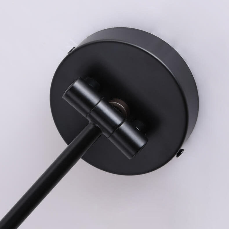 Applique da parete nordica a cono in legno con braccio oscillante a 1 luce